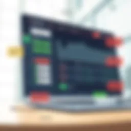 An illustration showing the interface of a stock screener with various filters