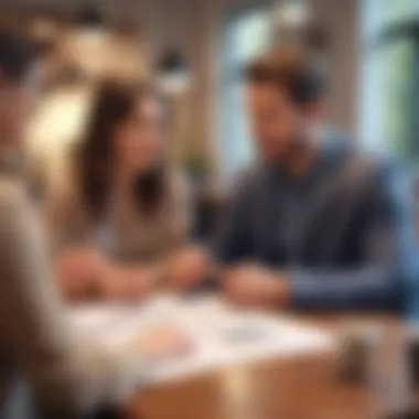 Engaging in Financial Discussions Couple discussing finances at a table