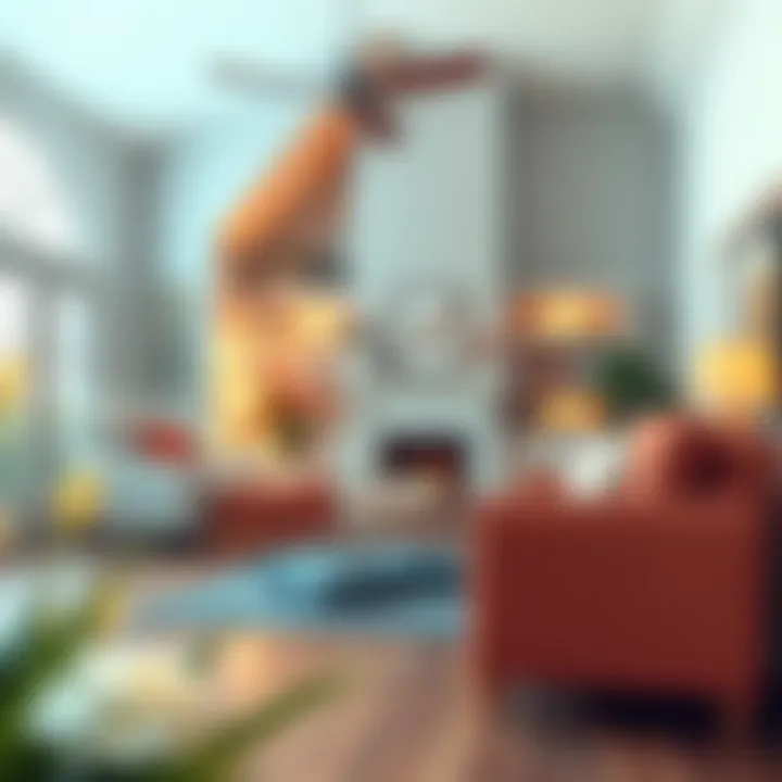 A cozy living room highlighting the home's features