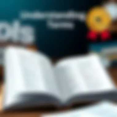 Understanding Financial Terms An open book with financial terms highlighted