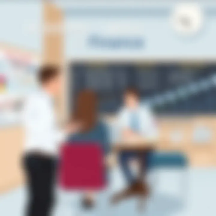 Academic Pathways in Finance An academic setting with students discussing finance