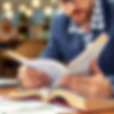 Engaging with Investment Literature A close-up of a person reviewing investment literature