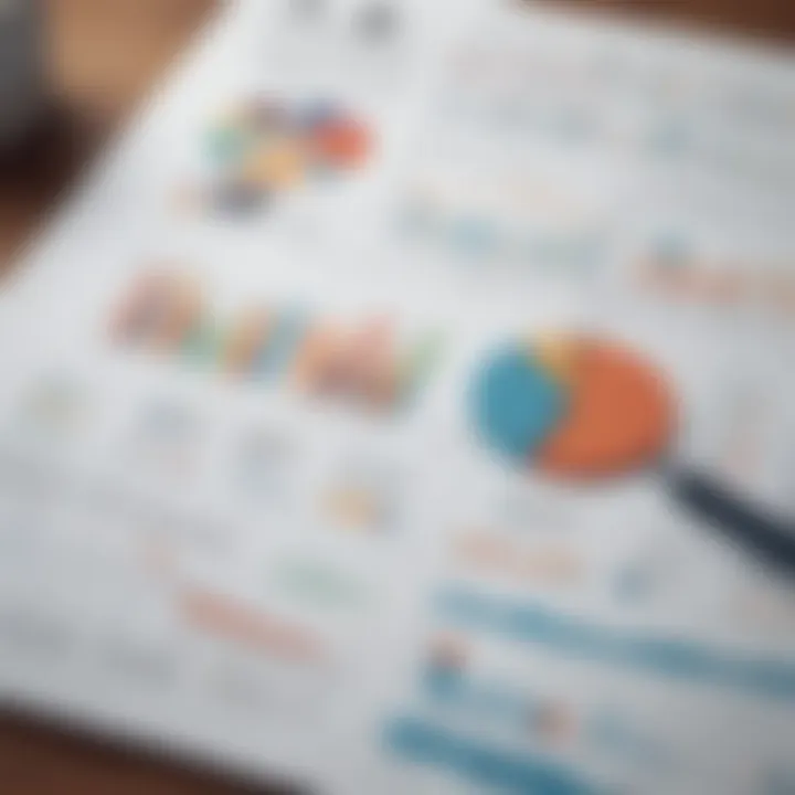 A close-up of a financial analysis report with charts and graphs