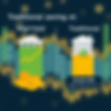 Comparison of High Yield vs Traditional Savings Accounts A comparison chart between high yield and traditional savings accounts