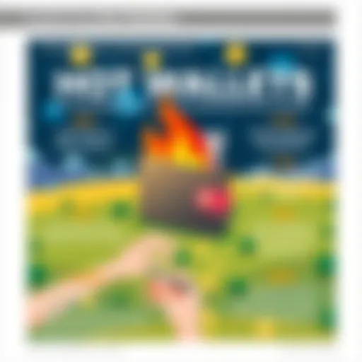 Symbolic representation of a hot wallet in a digital landscape