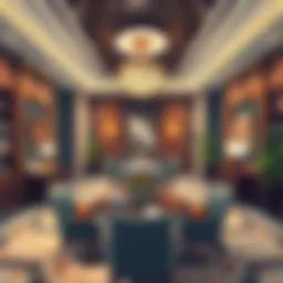 Luxurious bank office interior