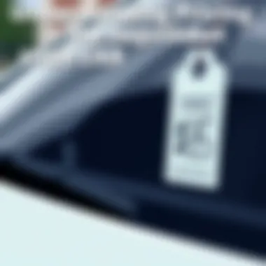 Close-up of a used car with a price tag