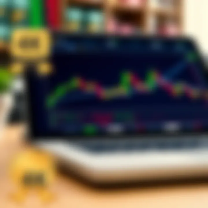 Close-up of a stock trading platform on a laptop