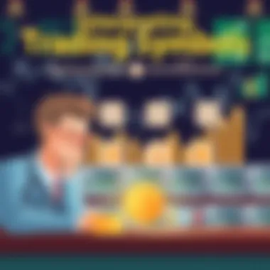 Interpreting Trading Symbols Illustration of investors interpreting trading symbols for informed decision-making