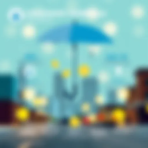 Illustration of financial safety with umbrella metaphor