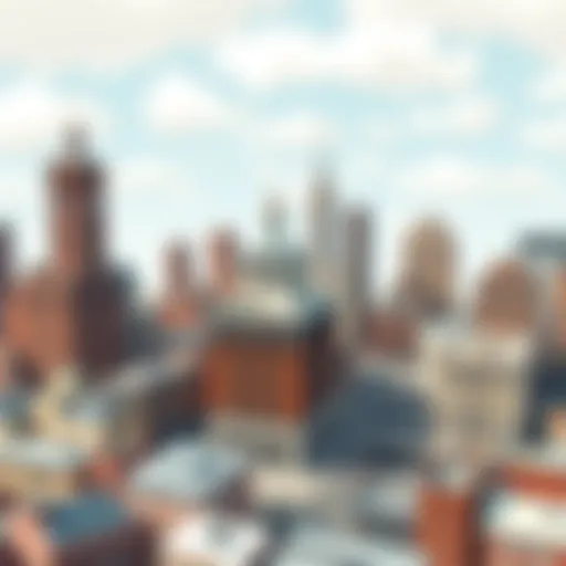 Historic financial district showcasing key locations related to Merrill Lynch