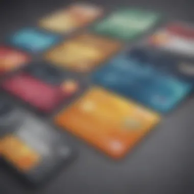 Visual representation of credit card types and features