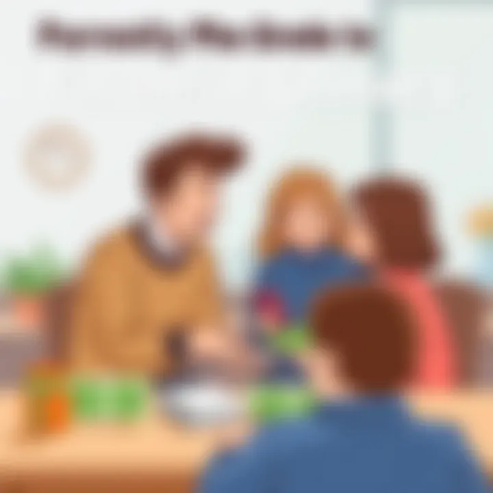 Parental Guidance on Financial Literacy Parents discussing finance with their teenager