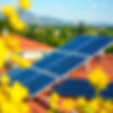 Solar panel installation on a rooftop