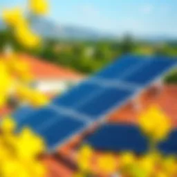 Solar panel installation on a rooftop