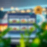 A digital interface showcasing various property listings.