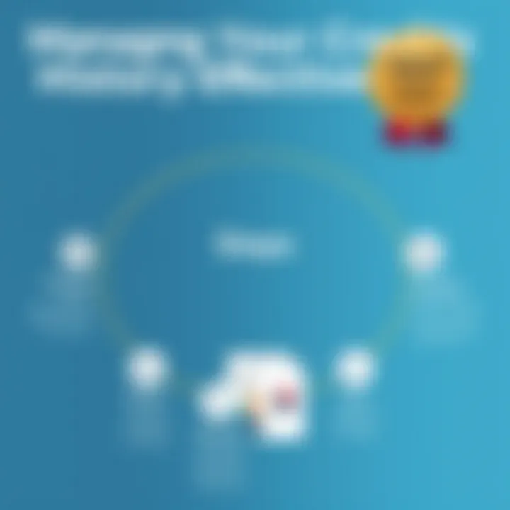 Diagram illustrating steps for managing credit history