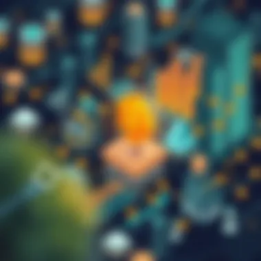 A conceptual image showing technology integration in finance