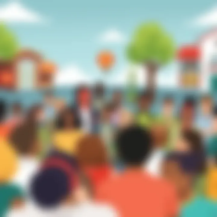 Diverse community engagement showcasing social responsibility