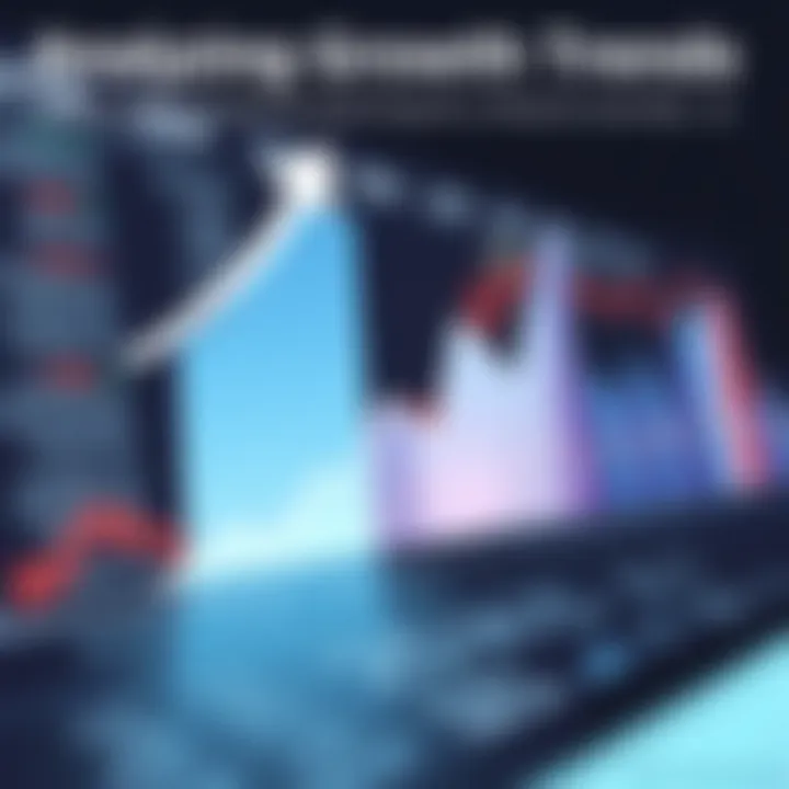 A sophisticated financial graph depicting growth trends