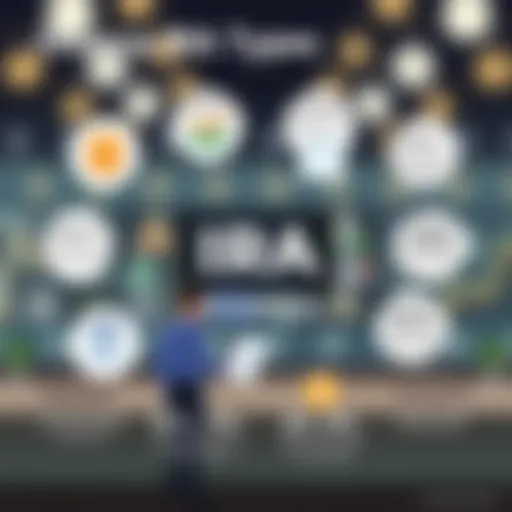 Diverse IRA Types Overview Illustration depicting various types of IRAs