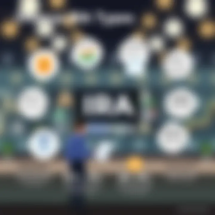 Diverse IRA Types Overview Illustration depicting various types of IRAs