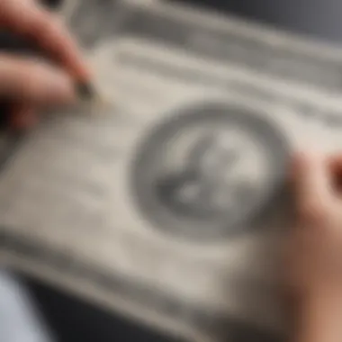 A close-up of a silver certificate being examined for authenticity.