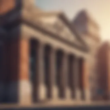 A close-up of a bank building in an urban setting