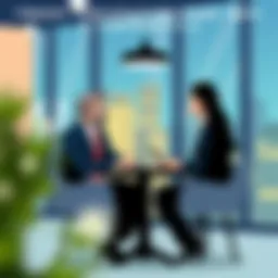 A professional estate agent consulting with clients