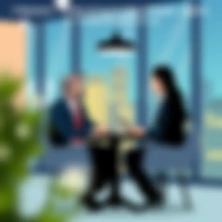 Consultation with Clients A professional estate agent consulting with clients