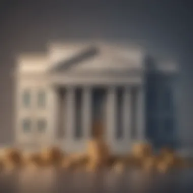 Banks and Interest Payments Illustration of a bank building with coins